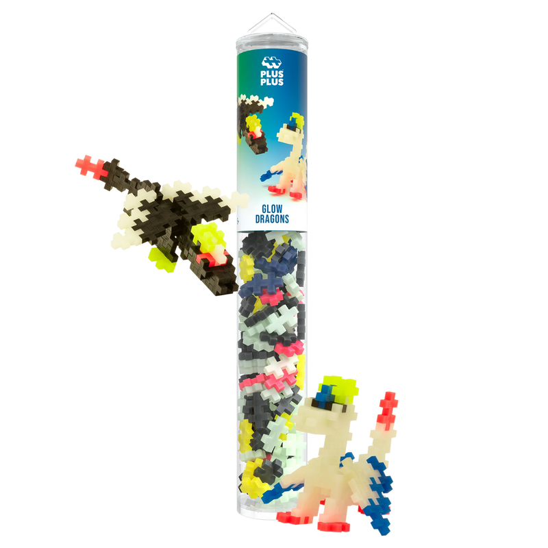 Plus - Plus Glow Dragons  100 Pcs Tube - Bouwsets Plus - Plus - In den Olifant