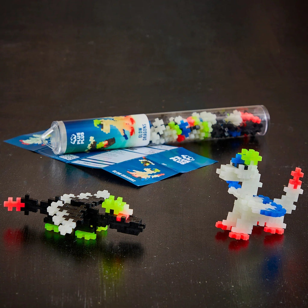 Plus - Plus Glow Dragons  100 Pcs Tube - Bouwsets Plus - Plus - In den Olifant
