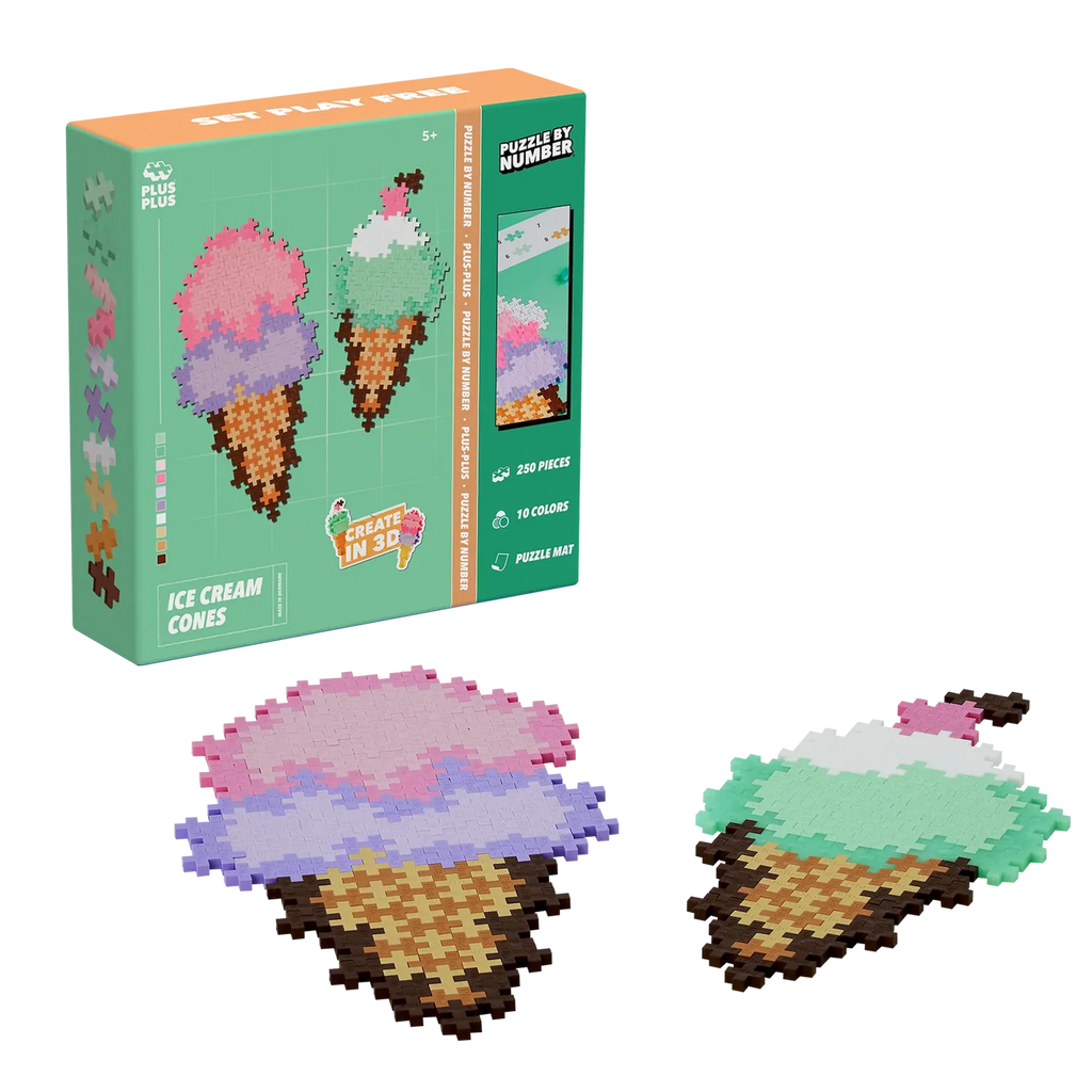 Plus - Plus Puzzle By Number Ice Cream Cones 250 Pcs - Speciale puzzels Plus - Plus - In den Olifant