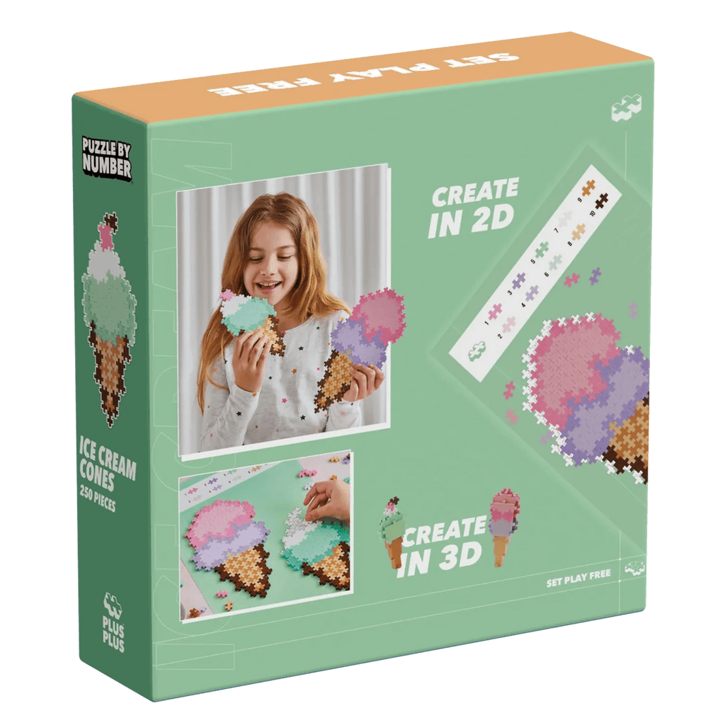 Plus - Plus Puzzle By Number Ice Cream Cones 250 Pcs - Speciale puzzels Plus - Plus - In den Olifant