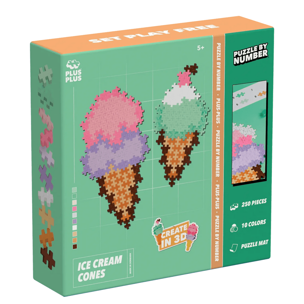Plus - Plus Puzzle By Number Ice Cream Cones 250 Pcs - Speciale puzzels Plus - Plus - In den Olifant