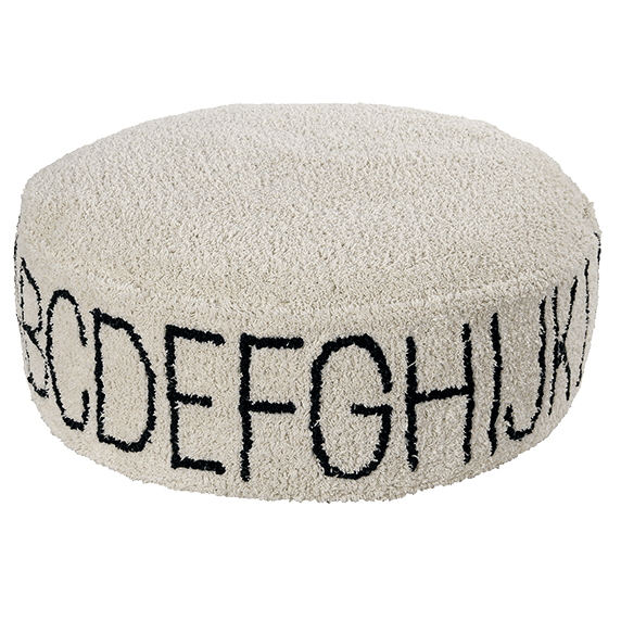 Poef ABC Natural Black - 70 x 20 cm - Poefs en kinderzetels Lorena Canals - In den Olifant