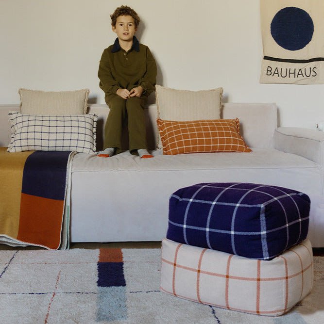 Poef Geo Block Natural - 45 x 45 cm - Poefs en kinderzetels Lorena Canals - In den Olifant