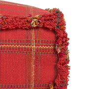 Poef Handloom Pouf Mapple Red - 40 x 40 x 20 cm - Kinderzetels en poefs Lorena Canals - In den Olifant