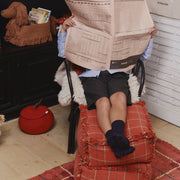 Poef Handloom Pouf Mapple Red - 40 x 40 x 20 cm - Kinderzetels en poefs Lorena Canals - In den Olifant