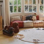 Poef Handloom Pouf Mapple Red - 40 x 40 x 20 cm - Kinderzetels en poefs Lorena Canals - In den Olifant