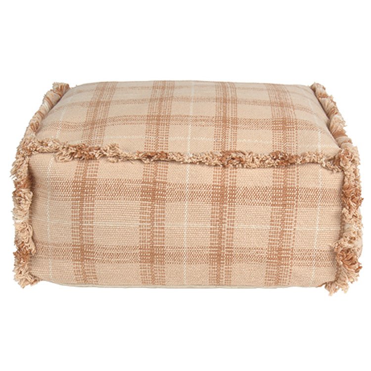 Poef Handloom Pouf Rose - 40 x 40 x 20 cm - Kinderzetels en poefs Lorena Canals - In den Olifant