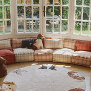 Poef Handloom Pouf Rose - 40 x 40 x 20 cm - Kinderzetels en poefs Lorena Canals - In den Olifant