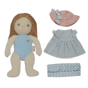 Pop Dress Me Dinky - Penelope Petals Teal - Lappenpoppen Olli Ella - In den Olifant