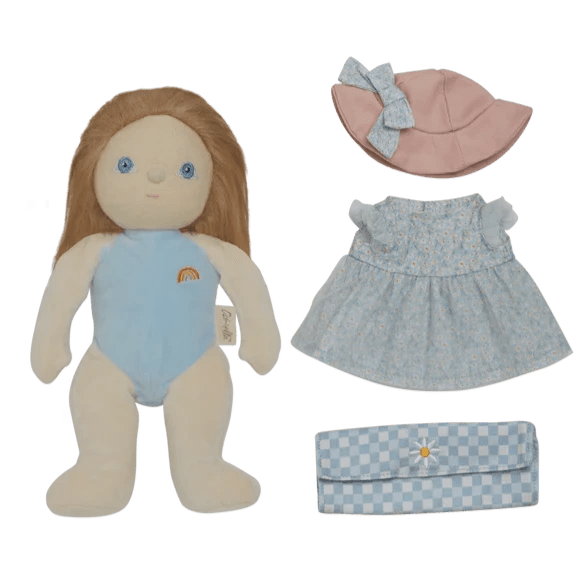 Pop Dress Me Dinky - Penelope Petals Teal - Lappenpoppen Olli Ella - In den Olifant