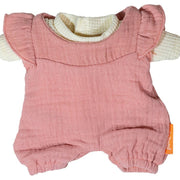 Poppen romper en t-shirt roze en ecru - voor popjes van 21 cm - Poppenkleding Miniland - In den Olifant