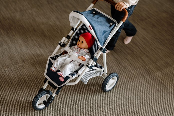 Poppenbuggy Needful Things - Spotty Blue - Poppenaccessoires Götz - In den Olifant