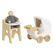 Poppenhuismeubels Babykamer - 4 delig - Poppenhuismeubels en accessoires Le Toy Van - In den Olifant