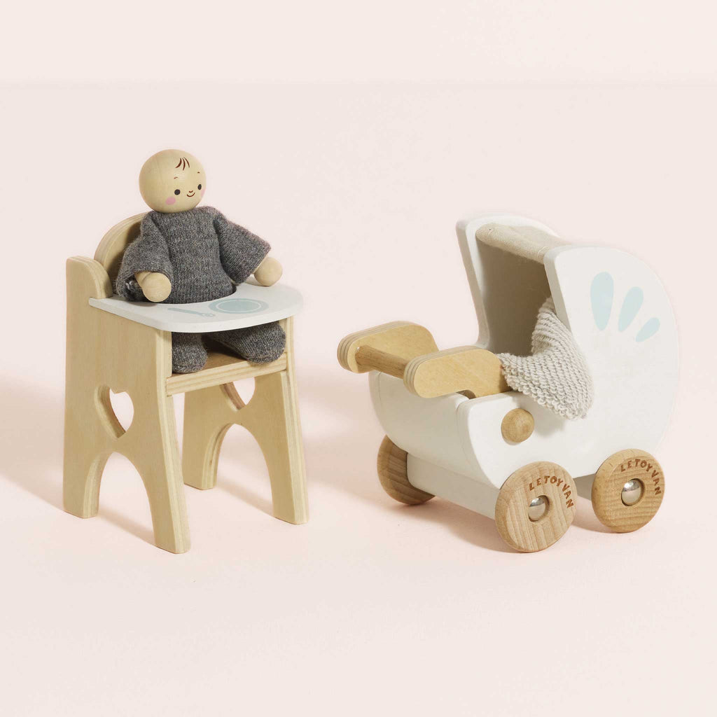 Poppenhuismeubels Babykamer - 4 delig - Poppenhuismeubels en accessoires Le Toy Van - In den Olifant