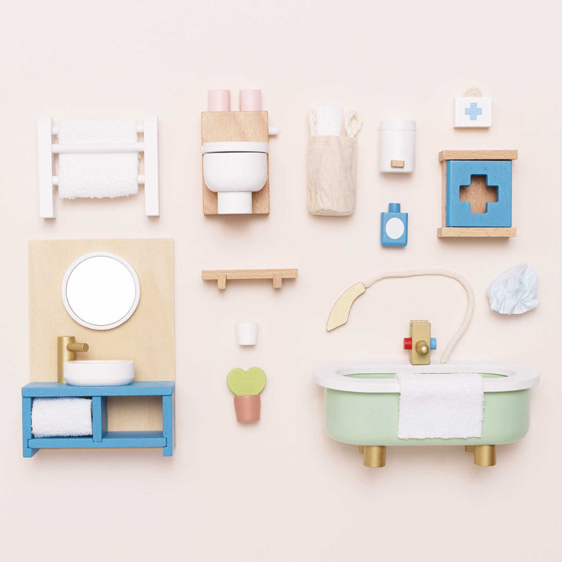 Poppenhuismeubels - badkamer - Poppenhuismeubels en accessoires Le Toy Van - In den Olifant