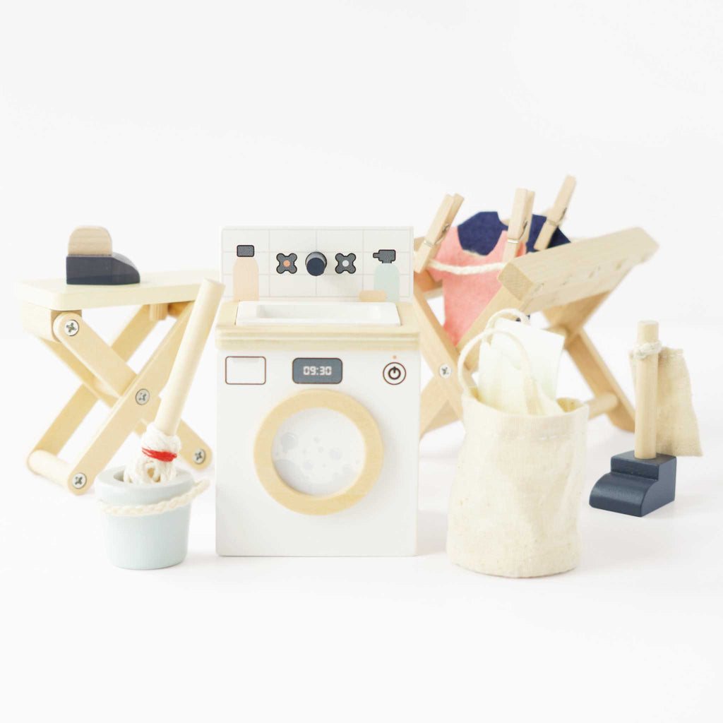 Poppenhuismeubels Wasruimte - 16 delige set - Poppenhuismeubels en accessoires Le Toy Van - In den Olifant