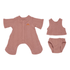 Poppenkledij set Dinkum Dolls Pointelle PJ Set Rose - Poppenkleding Olli Ella - In den Olifant
