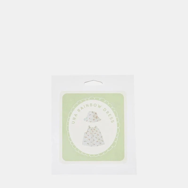 Poppenkleertjes Dinkum Dolls Cotton Una Rainbow Dress Set - Ivory - Poppenkleding Olli Ella - In den Olifant