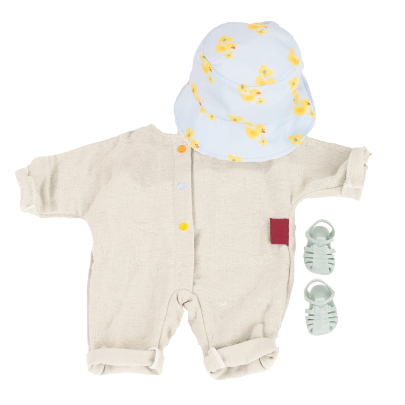 Poppenoutfit Baby Combi Little Duck - voor babypoppen 30-33 cm - Poppenkleding Götz - In den Olifant