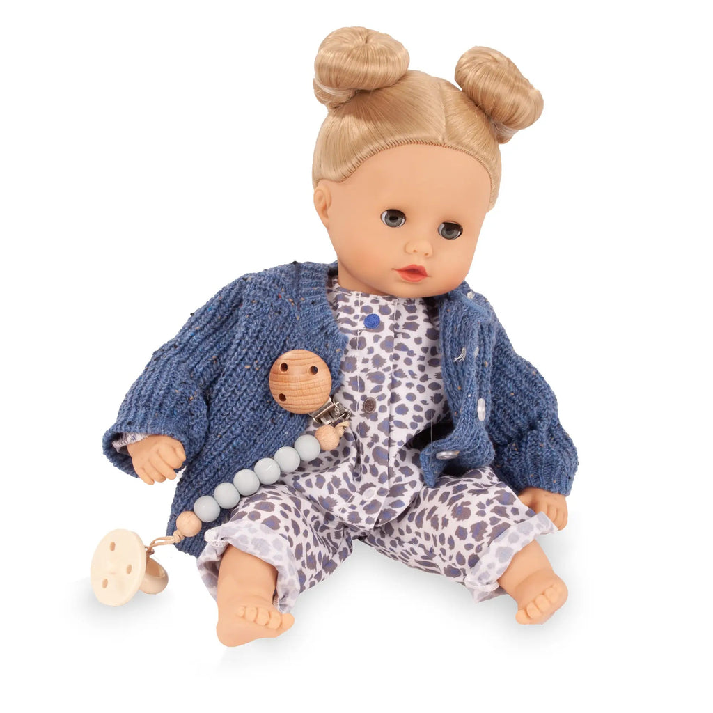 Poppenoutfit Boutique Combi Blue Tiger - voor babypoppen 30 - 33 cm - Poppenkleding Götz - In den Olifant