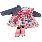 Poppenoutfit Boutique Combi Denim Rose - voor staanpoppen 45 - 50 cm - Poppenkleding Götz - In den Olifant