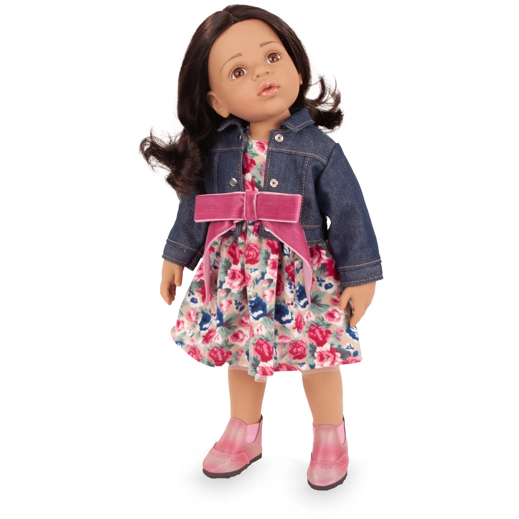 Poppenoutfit Boutique Combi Denim Rose - voor staanpoppen 45 - 50 cm - Poppenkleding Götz - In den Olifant