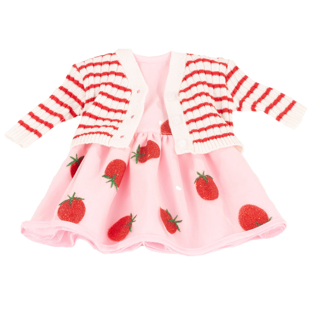Poppenoutfit Boutique Combi Glitzerbeere - voor staanpoppen 45 - 50 cm - Poppenkleding Götz - In den Olifant