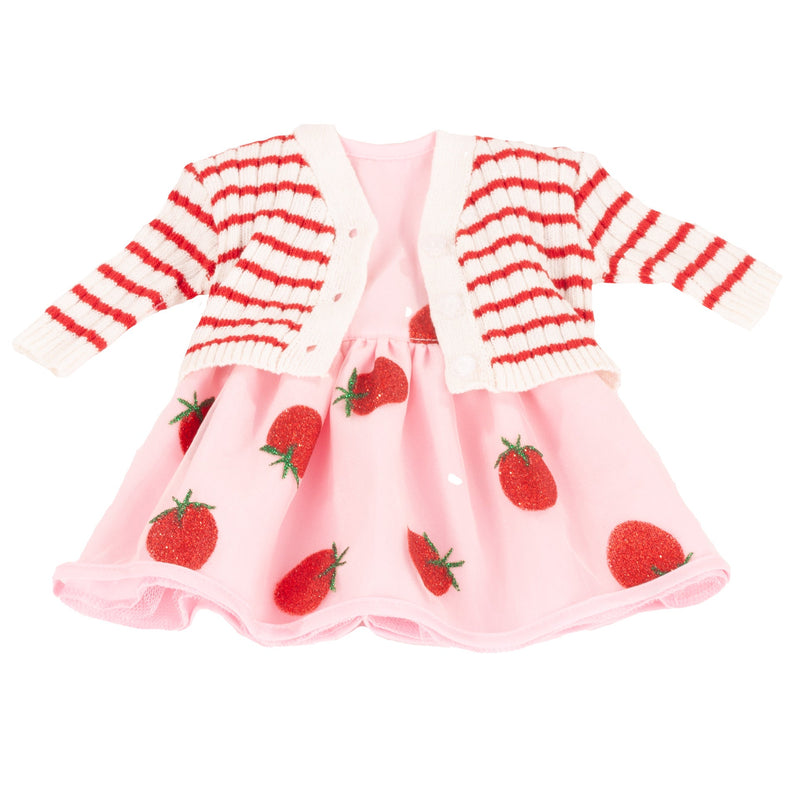 Poppenoutfit Boutique Combi Glitzerbeere - voor staanpoppen 45 - 50 cm - Poppenkleding Götz - In den Olifant