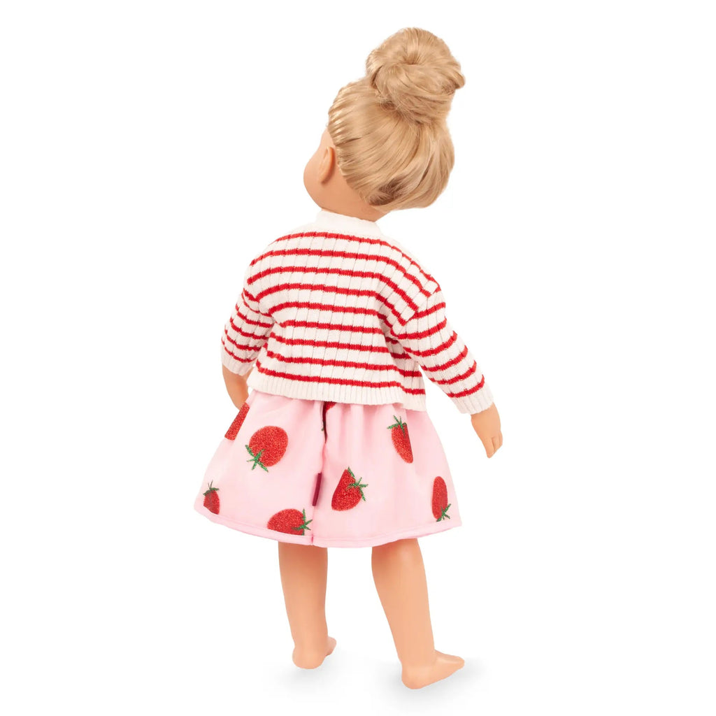 Poppenoutfit Boutique Combi Glitzerbeere - voor staanpoppen 45 - 50 cm - Poppenkleding Götz - In den Olifant