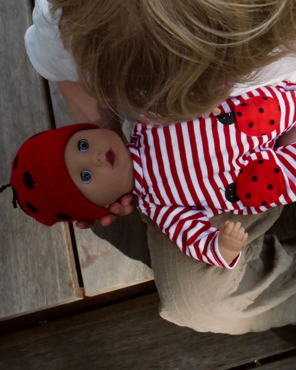 Poppenoutfit Boutique Romper Ladybug - voor poppen van 30 - 33 cm - Poppenkleding Götz - In den Olifant