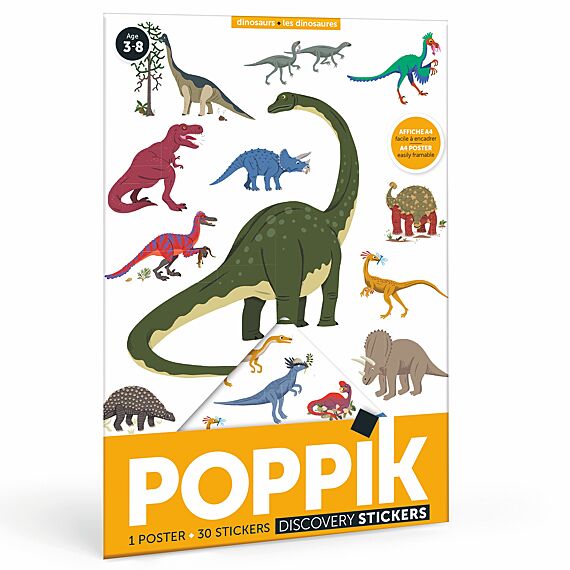 Mini Discovery Poster + 30 Stickers Dinosaurs | 3-8 Jaar