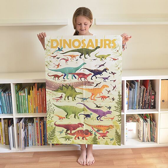 Educatieve Xxl Poster + 32 Stickers Dinosaurs | 5-12 Jaar