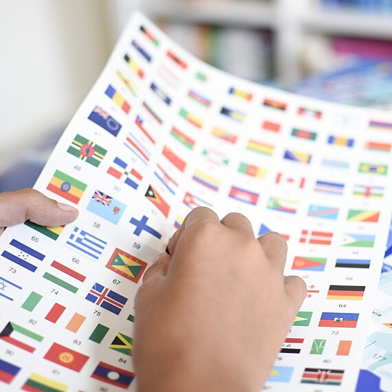 Educatieve Xxl Poster + 200 Stickers Flags | 6-12 Jaar