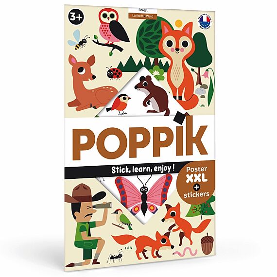 Educatieve Xxl Poster + 60 Stickers Woodland | 7-12 Jaar