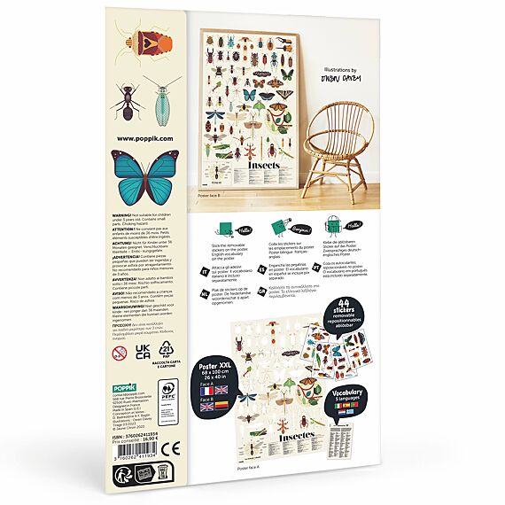 Educatieve Xxl Poster + 44 Stickers Insect | 6-12 Jaar