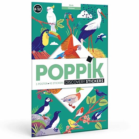 Educatieve Xxl Poster + 640 Stickers Birds | 6-12 Jaar