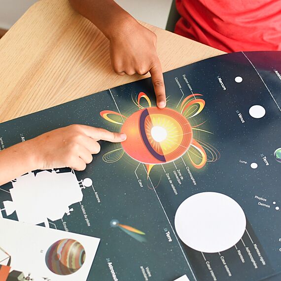 Educatieve Xxl Poster + 40 Stickers Astronomy | 7-12 Jaar