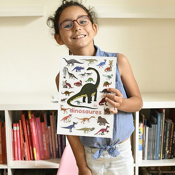 Mini Discovery Poster + 30 Stickers Dinosaurs | 3-8 Jaar