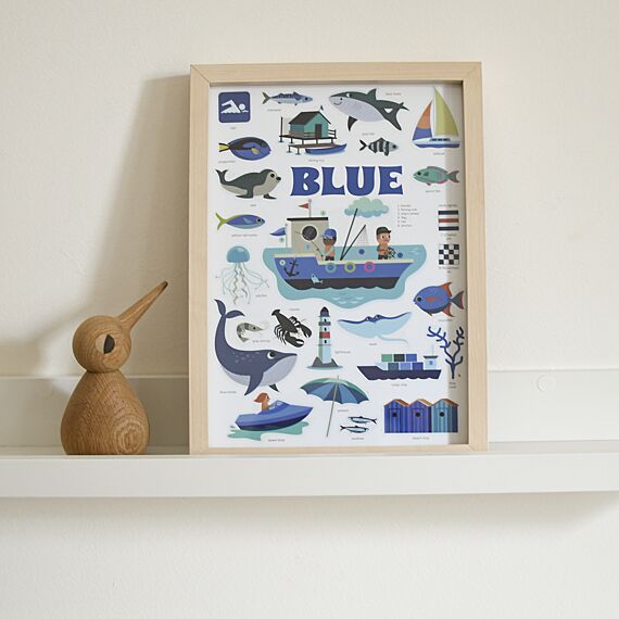 Mini Discovery Poster + 26 Stickers Blue | 3-8 Jaar