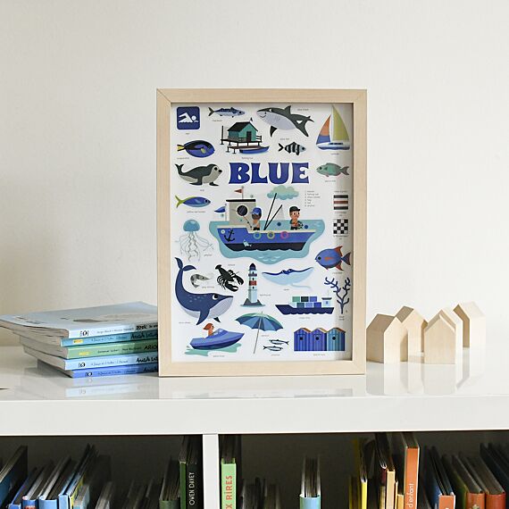 Mini Discovery Poster + 26 Stickers Blue | 3-8 Jaar