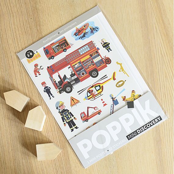 Mini Discovery Poster + 30 Stickers Fireman | 3-8 Jaar