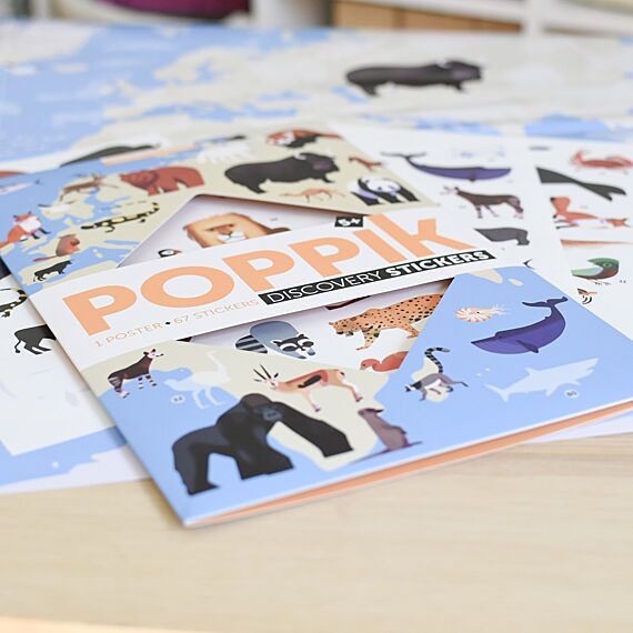 Educatieve Xxl Poster + 42 Stickers Animals Of The World | 5-12 Jaar