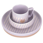 Porseleinen eetset met siliconen antislip Tiny Team Cat - set van 3 - Aan tafel Lässig - In den Olifant