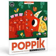 Poster + 520 Stickers Panoramas Dinosaurs | 3 - 6 Jaar - Stickers en stickersets Poppik - In den Olifant