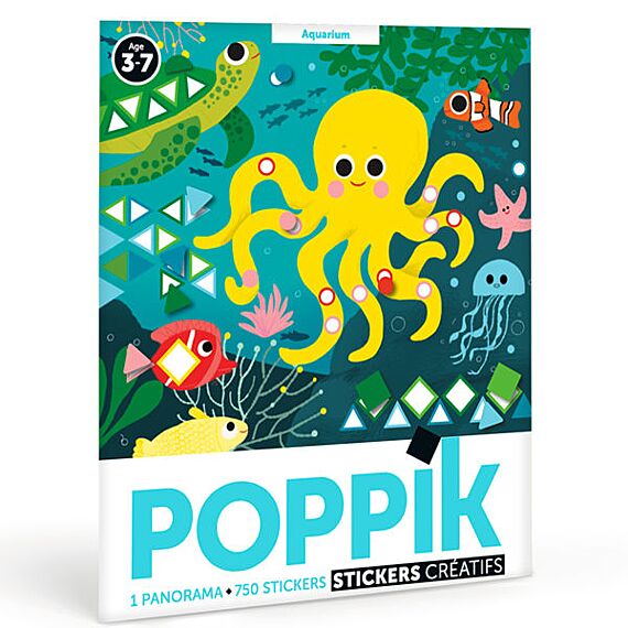 Poster + 750 Stickers Panoramas Aquarium | 3 - 7 Jaar - Stickers en stickersets Poppik - In den Olifant