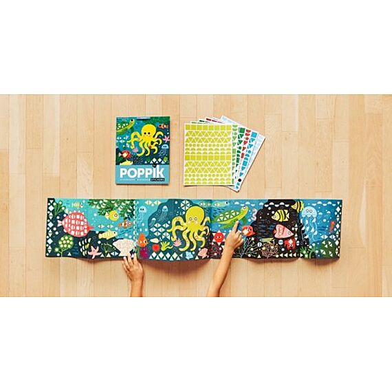 Poster + 750 Stickers Panoramas Aquarium | 3 - 7 Jaar - Stickers en stickersets Poppik - In den Olifant