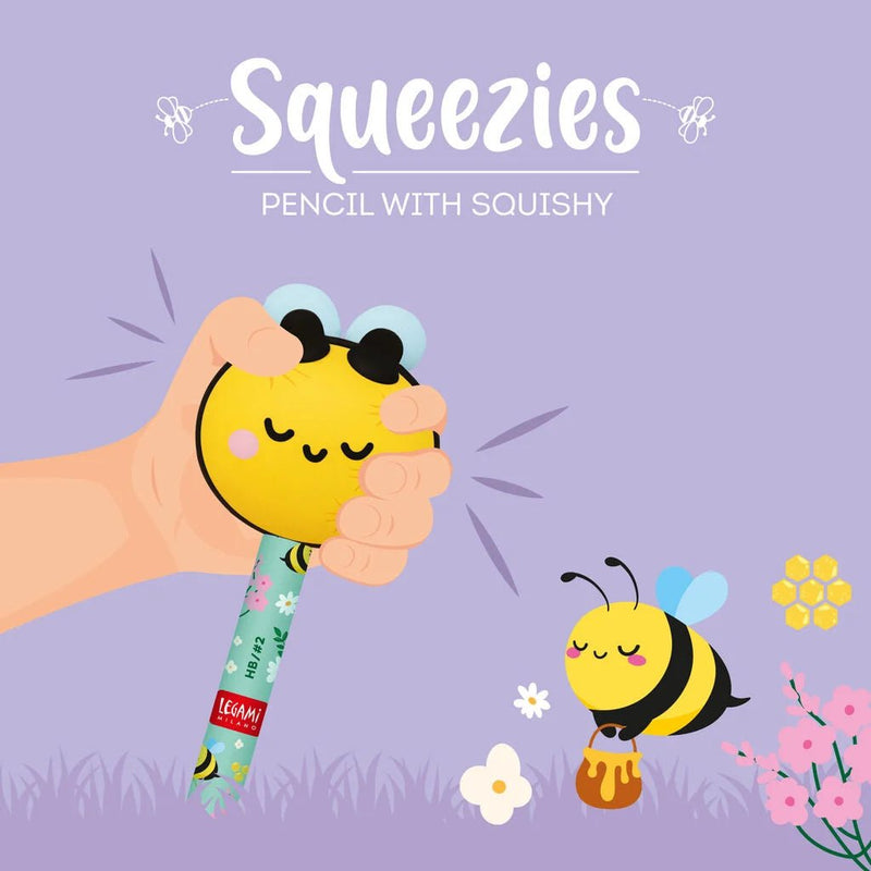 Potlood met squishy Squeezies - Bee - Schrijfwaren Legami - In den Olifant