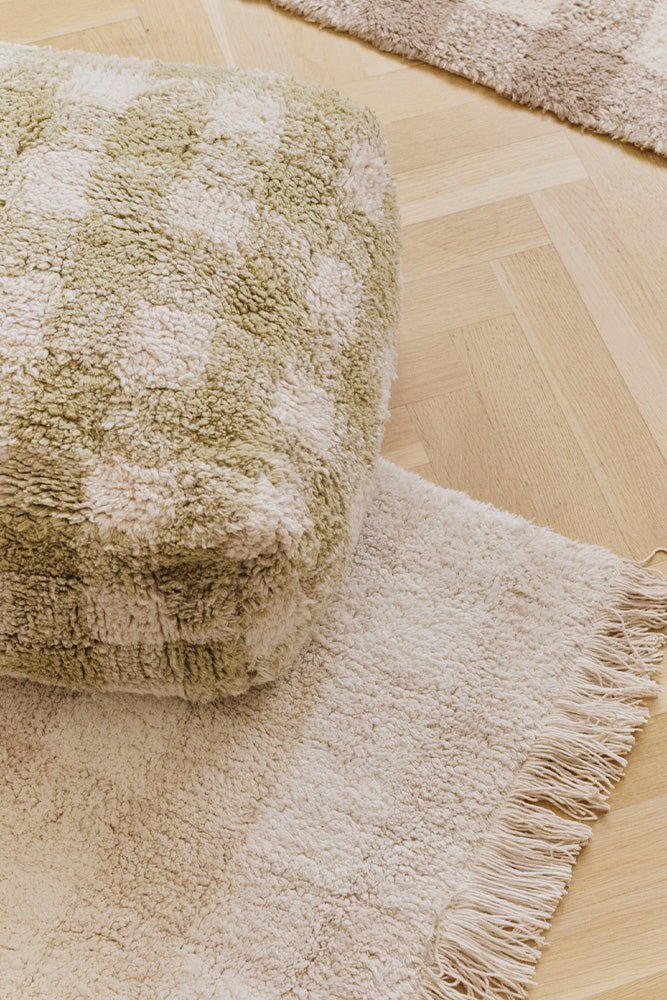 Pouf Vichy Matcha - 40 x 40 x 20 cm - Kinderzetels en poefs Lorena Canals - In den Olifant