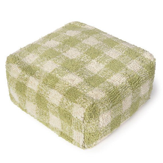 Pouf Vichy Matcha - 40 x 40 x 20 cm - Kinderzetels en poefs Lorena Canals - In den Olifant