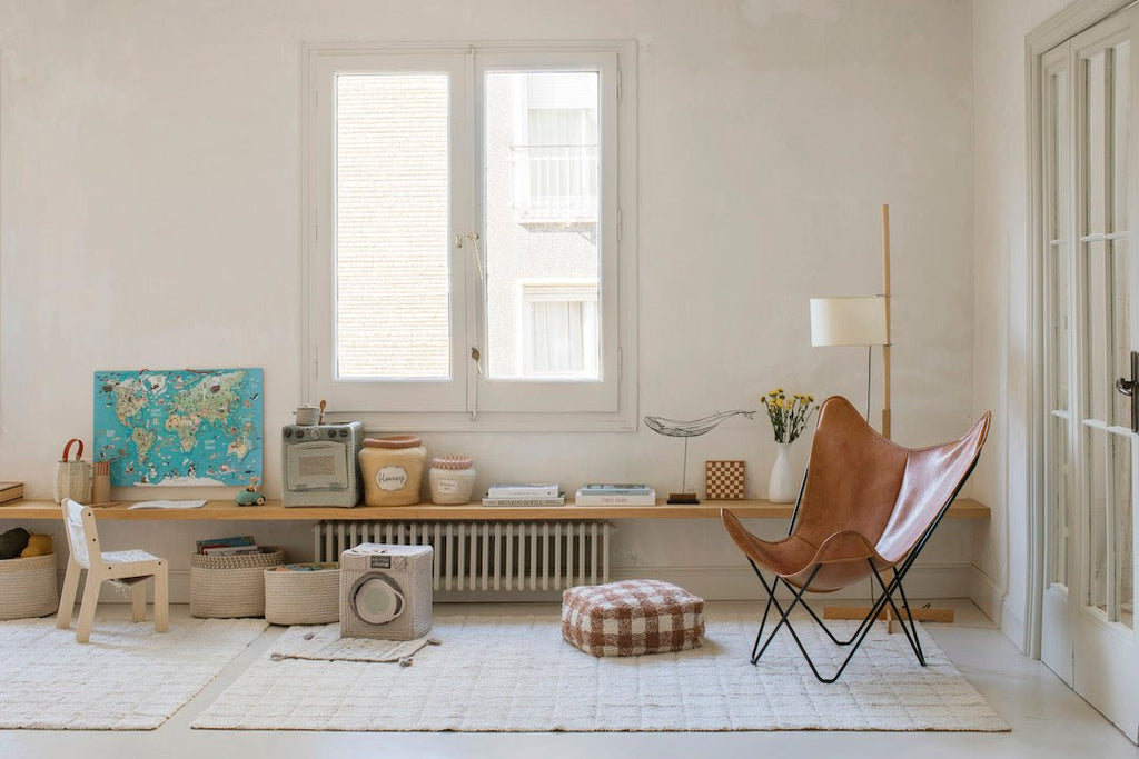 Pouf Vichy Toffee - Kinderzetels en poefs Lorena Canals - In den Olifant